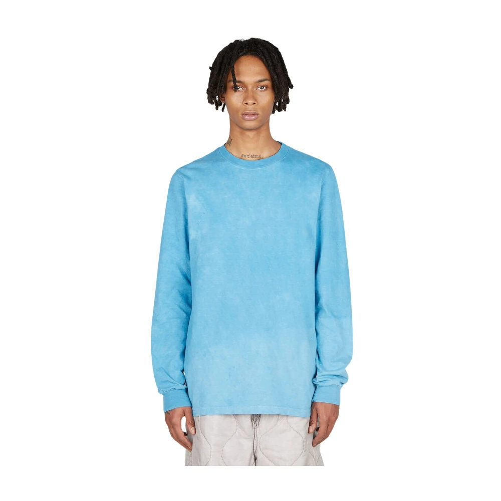 Notsonormal Men's Blue Long Sleeve T-Shirts, L, Splashed Long Sleeve T-Shirt