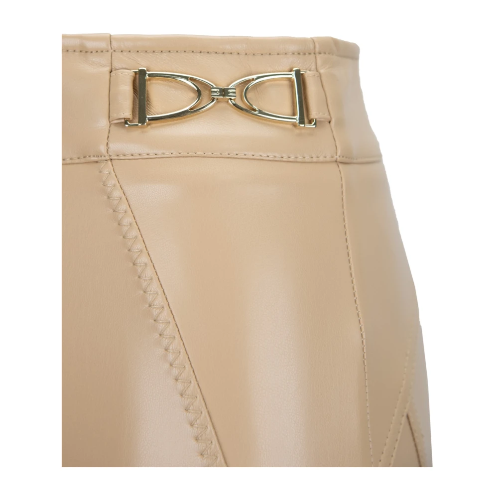 Elisabetta Franchi Dames Skinny Broek met Rits Beige Dames