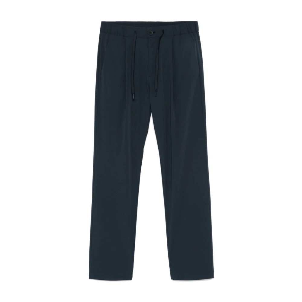 Herno Elastische Broek met Trekkoord en Plooidetails Blue Heren