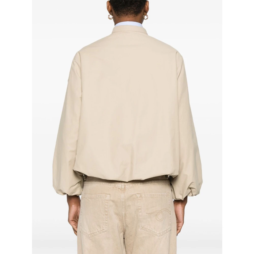 Moncler Beige Ritsjas Logo Patch Elastische Zoom Beige Dames