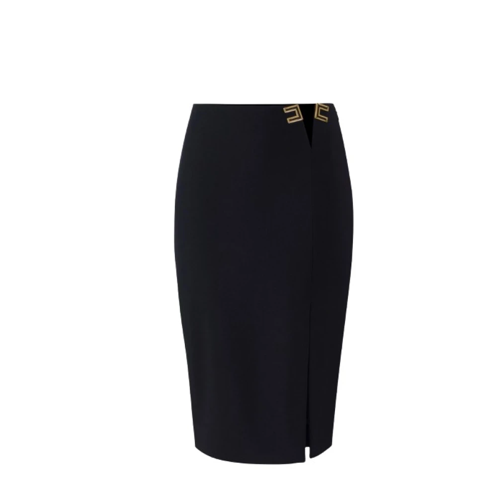 Elisabetta Franchi Women's Black Pencil Skirts, S, Midi Skirt