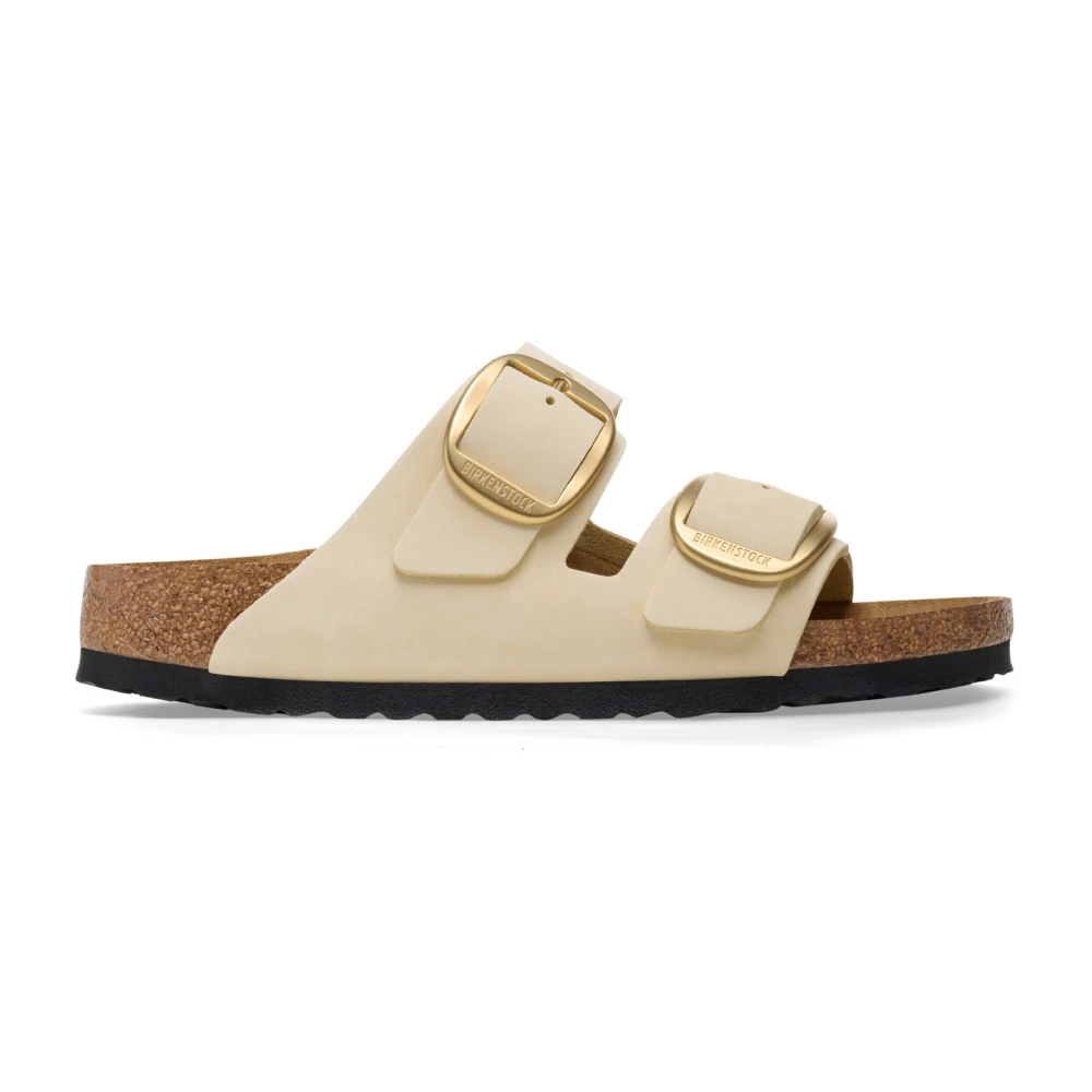 Birkenstock Arizona Big Buckle Sandaler i Nubuckläder Beige, Dam