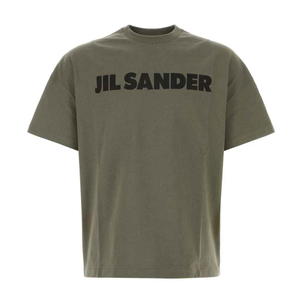 Jil Sander T-shirt met logo Green Heren