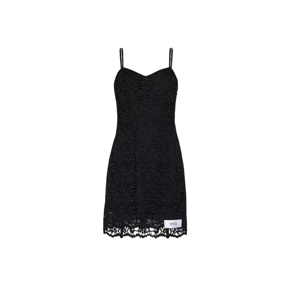 Dolce & Gabbana Women's Black Short Dresses,, Mini Lace Dress With Floral Pattern Large