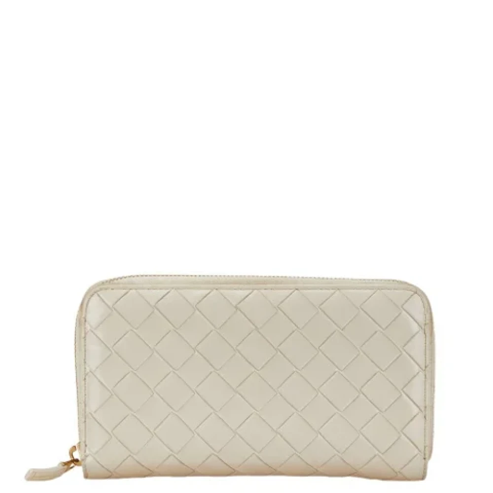 Bottega Veneta Vintage Pre-owned Leather wallets Beige Dames