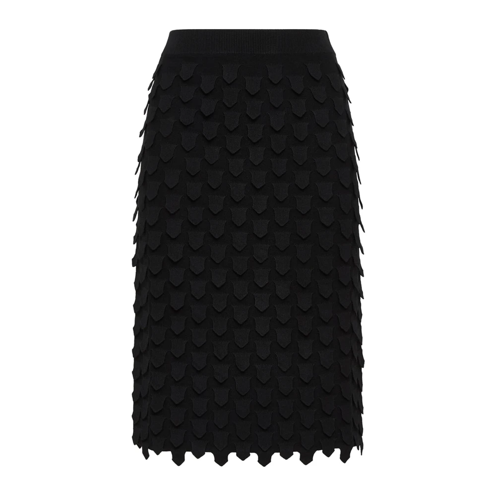 Maliparmi Women's Black Midi Skirts, S, 3D Stitch Skirt
