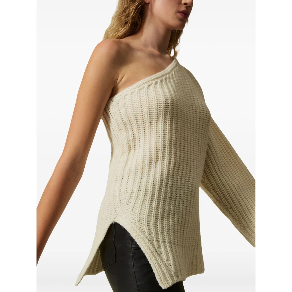Twinset Sneeuw Gebreide Trui Beige Dames