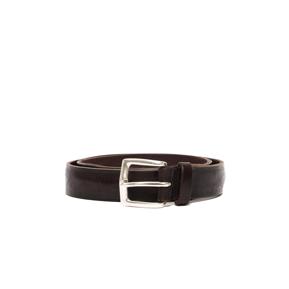 Orciani Men's Brown Cintura In Pelle Laserata - Belts - 105 Cm - Accessories