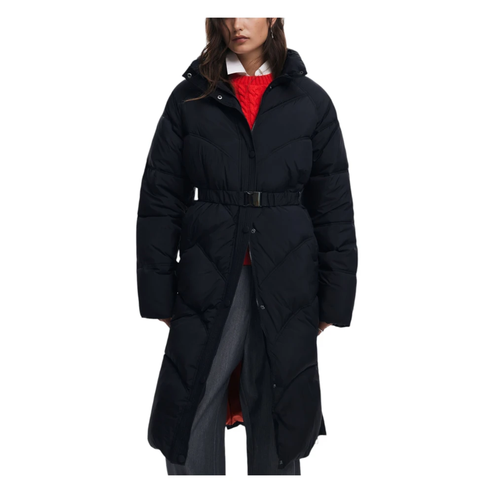 Desigual Zwarte Capuchon Rits Jas Black Dames