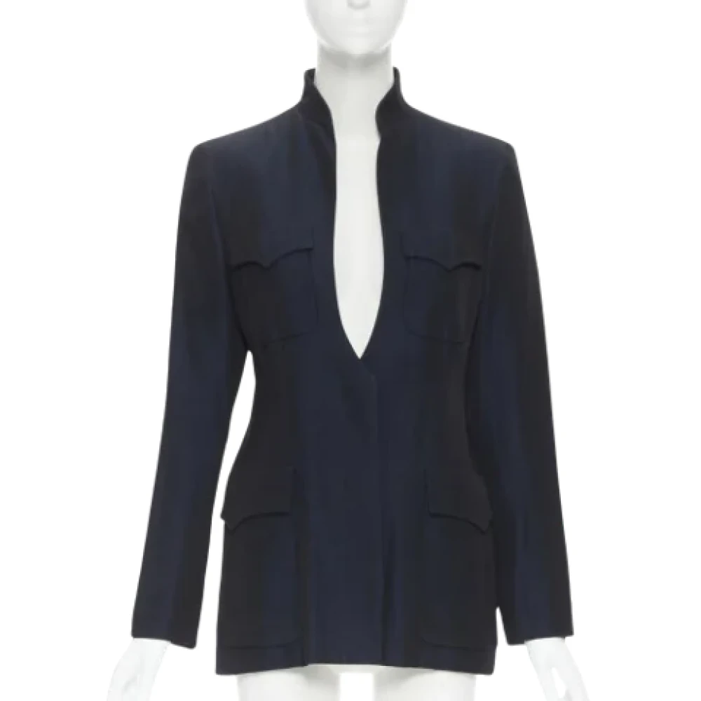 Gucci Vintage Pre-owned Wool outerwear Blue Dames