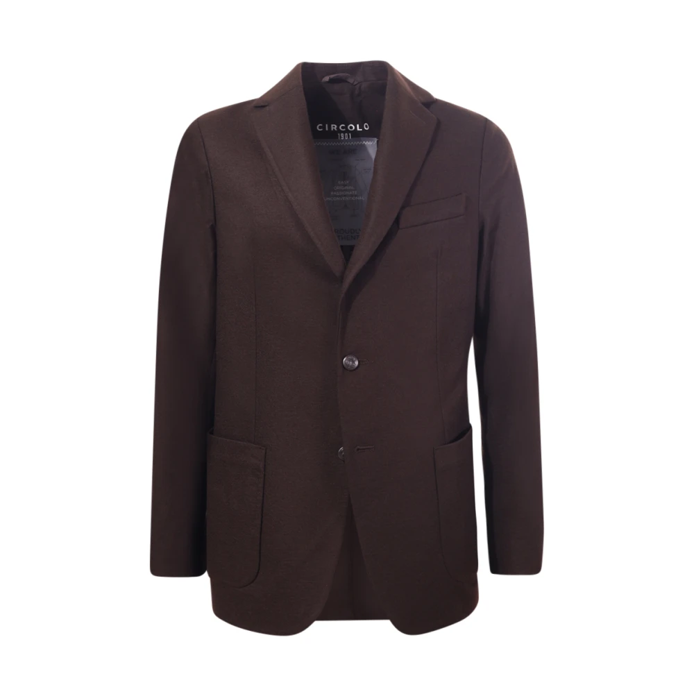 Circolo 1901 Men's Brown Blazers, M, Dark Wool Cashmere Jacket
