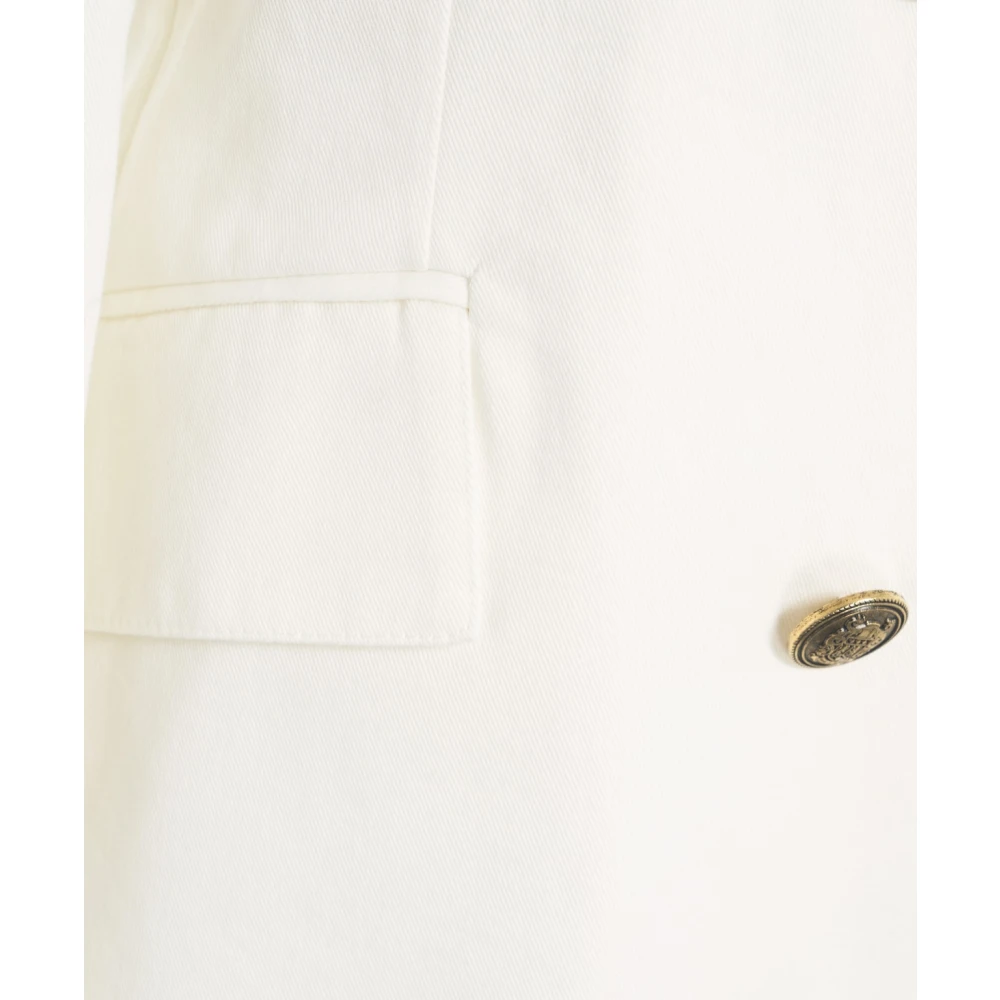Jucca Witte Double-Breasted Blazer Stijlvolle Denim White Dames