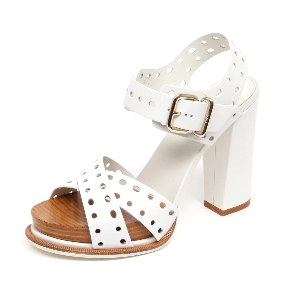 Tod's Women's White High Heel Sandals, 3 Uk, Sandal Shoe Made In Italy