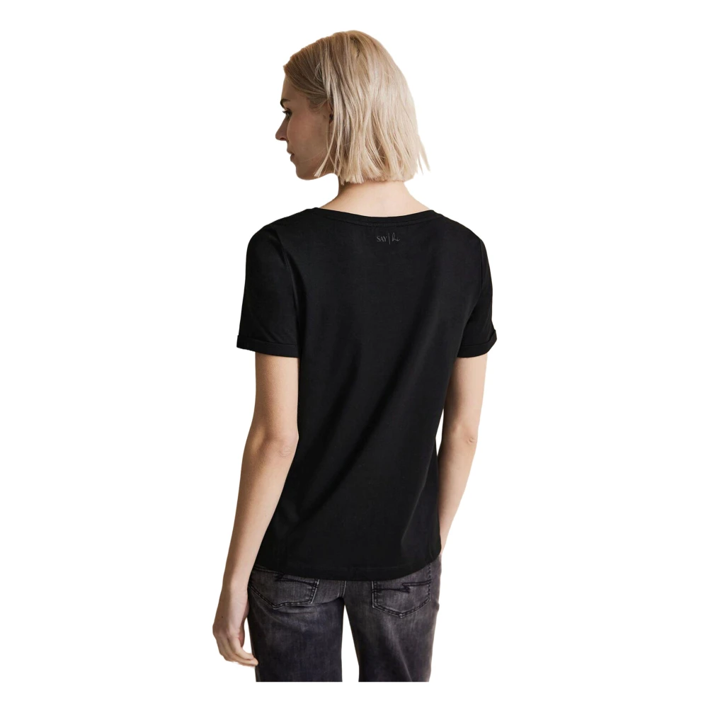 Street One Casual Modal Blend T-Shirt Black Dames