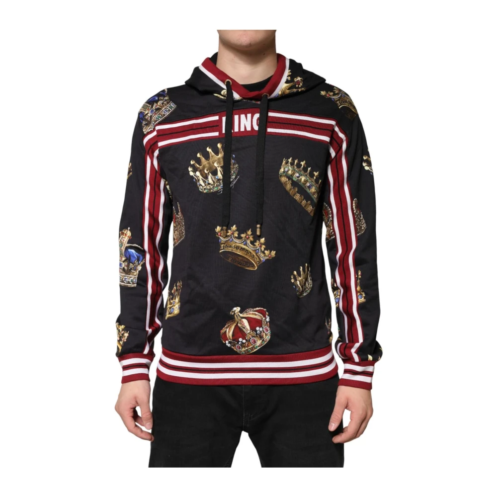 Dolce & Gabbana Men's King Crown Hooded Sweatshirt Sweater