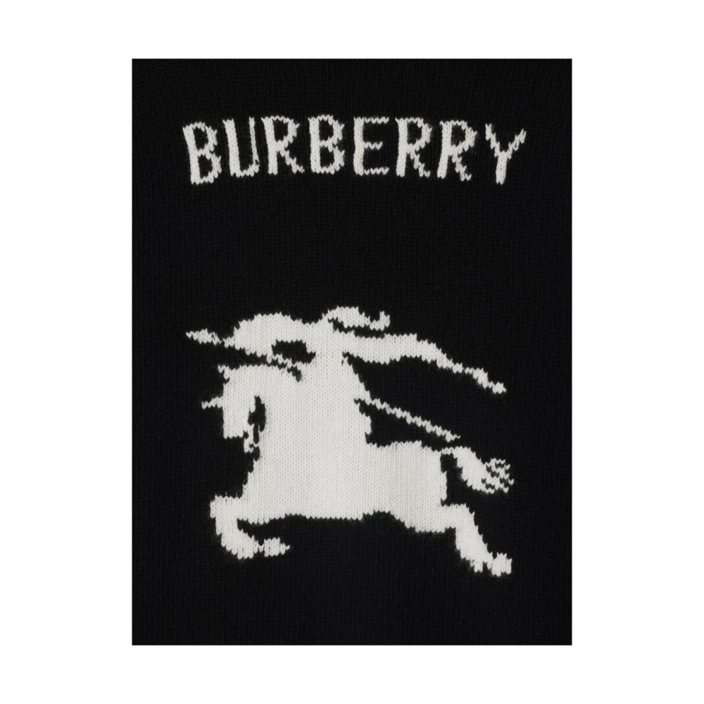 Burberry Zwarte Wol-Kasjmier Gebreide Trui Black Heren