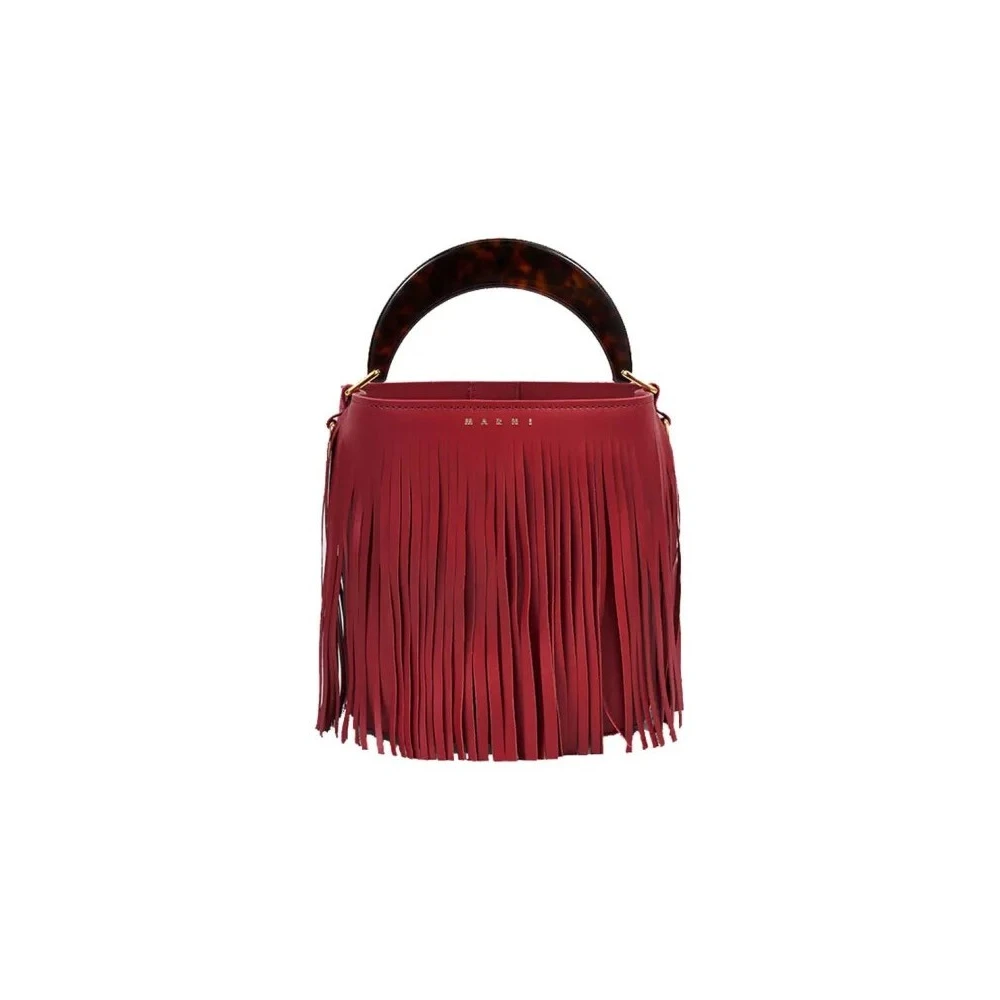 Marni Women's Red Pompei Shoulder Bag