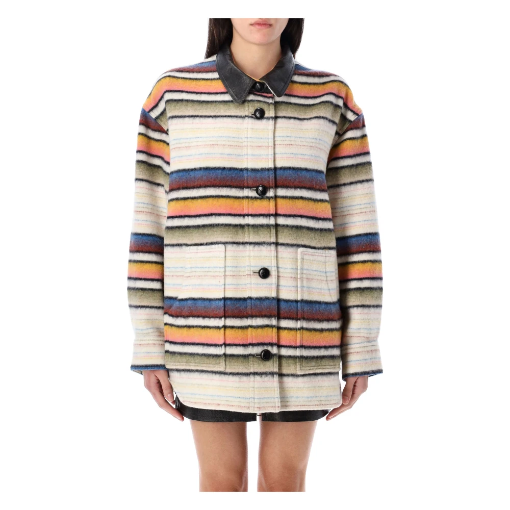 Isabel Marant Étoile Gestreepte wollen overshirt jas Multicolor Dames