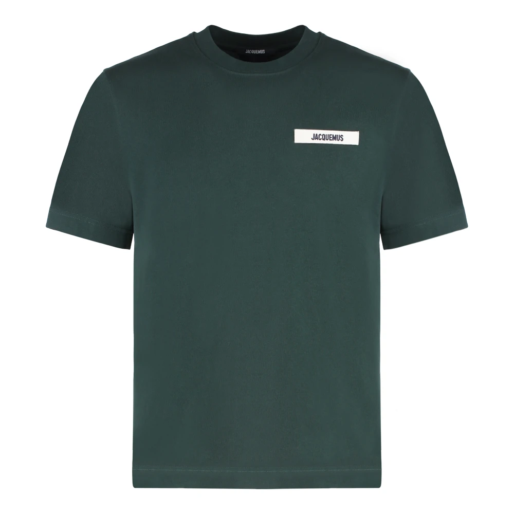 Jacquemus Katoenen T-shirt met Front Logo Detail Green Heren