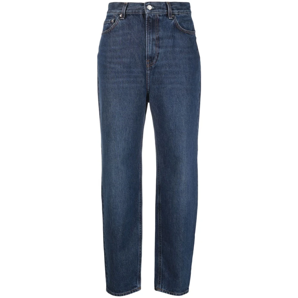 TotêMe Donkerblauwe Tapered-Fit Jeans van Biologisch Katoen Blue Dames