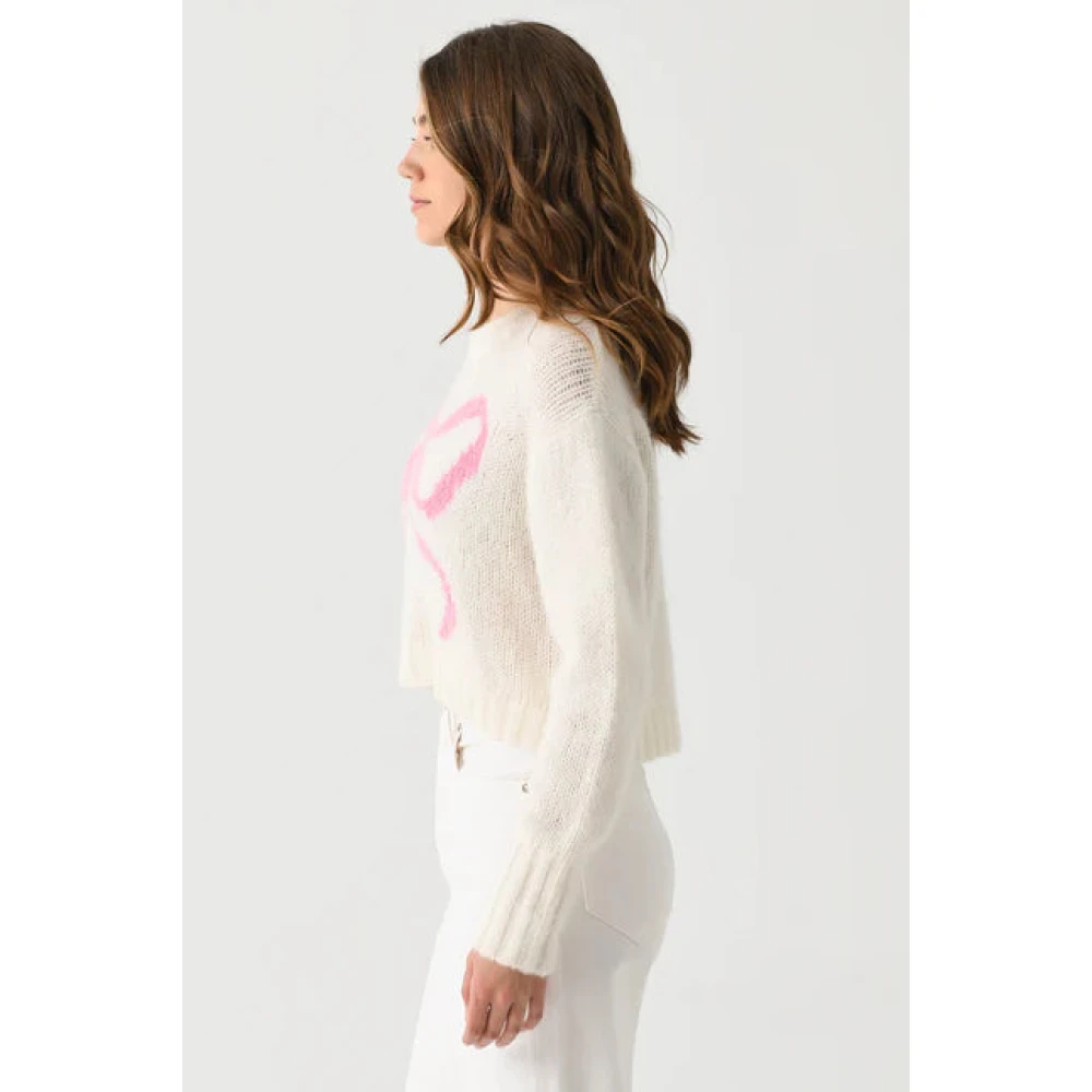 Loveshackfancy Boogontwerp Alpaca-Wol Pullover Trui White Dames