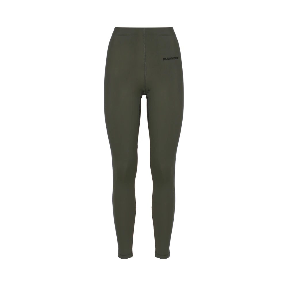 Jil Sander Elegant teknisk finish leggings Green, Dam