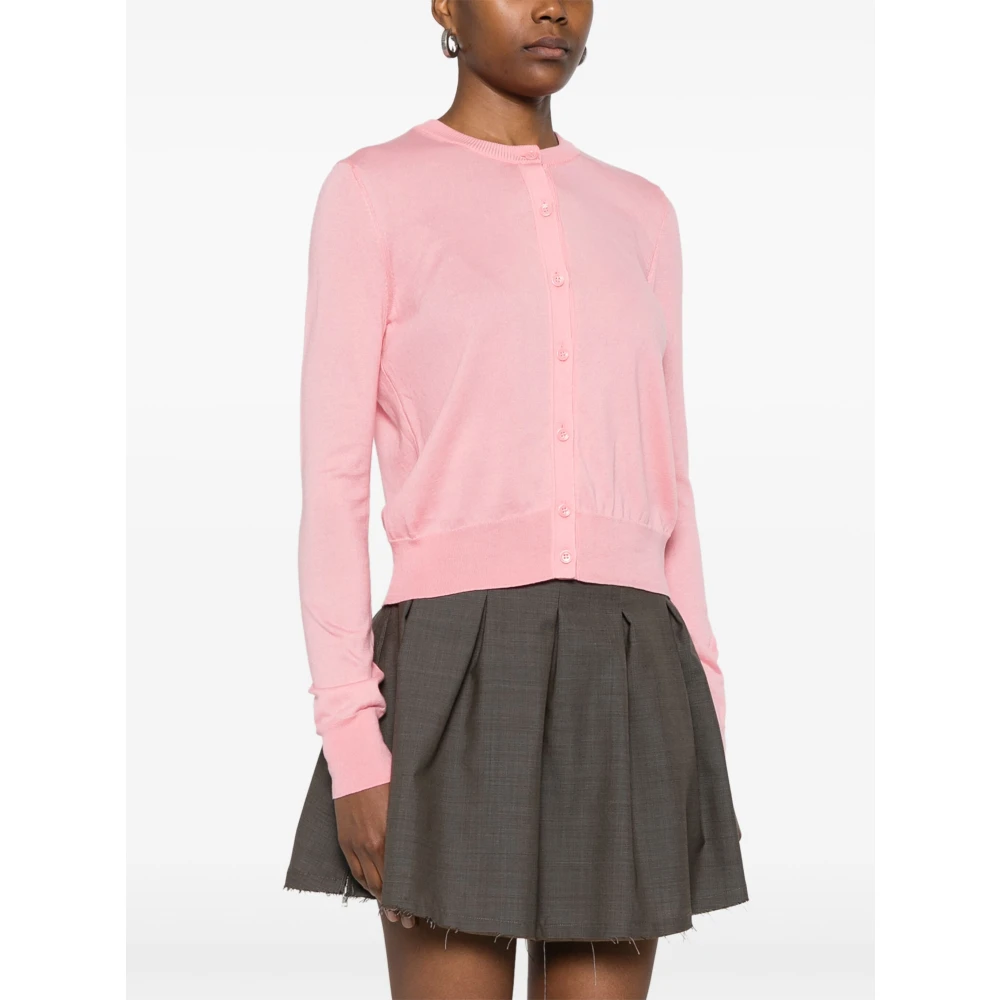 Maison Kitsuné Stijlvolle Boxy Cardigan Pink Dames
