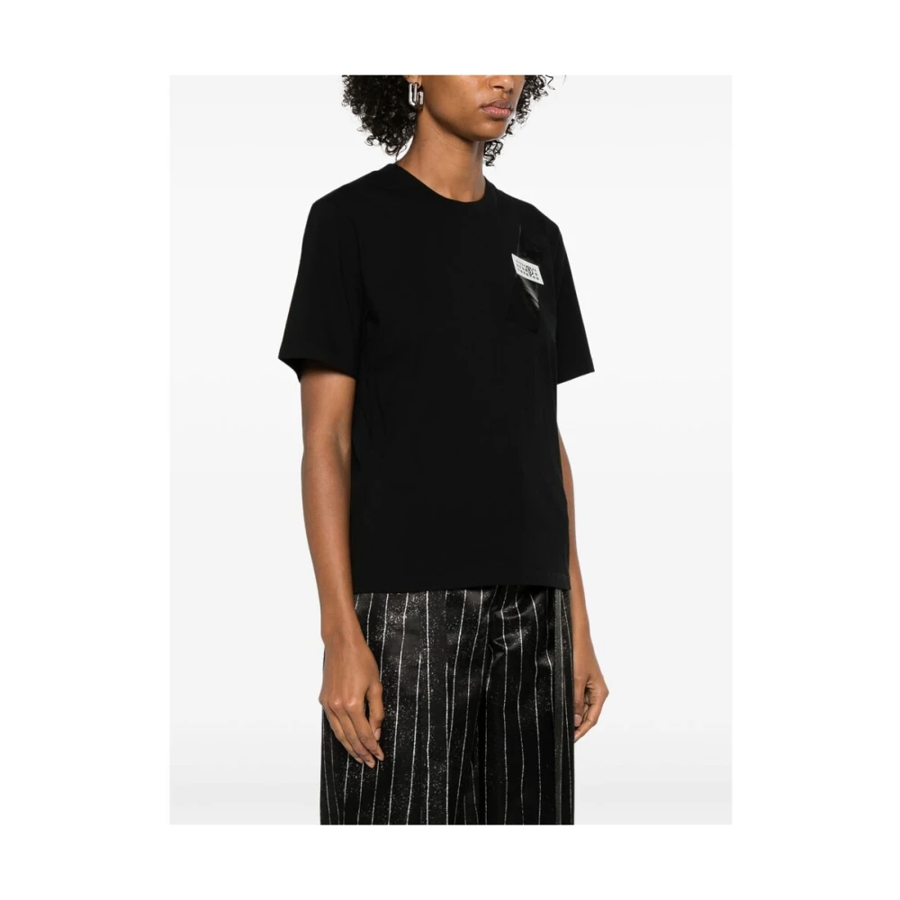 MM6 Maison Margiela Logo Crew Neck T-shirt Black Dames