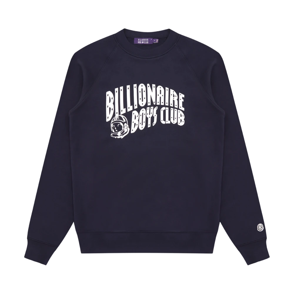 Billionaire Blauwe Crew Neck Sweater met Logo Patch Blue Heren