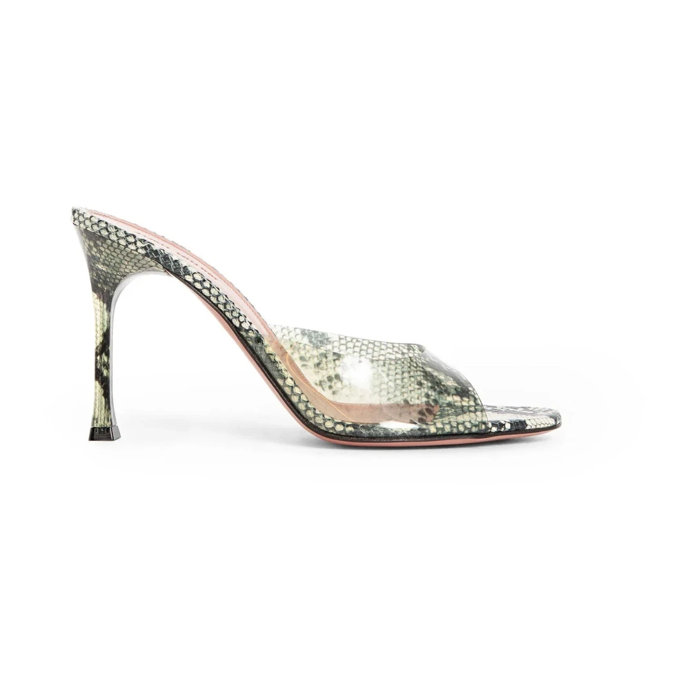 Amina Muaddi Women's Green Snake Sandals For Size 3