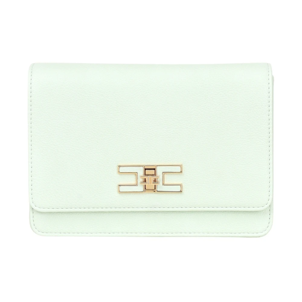 Elisabetta Franchi Mintgroene schoudertas met ketting Green Dames