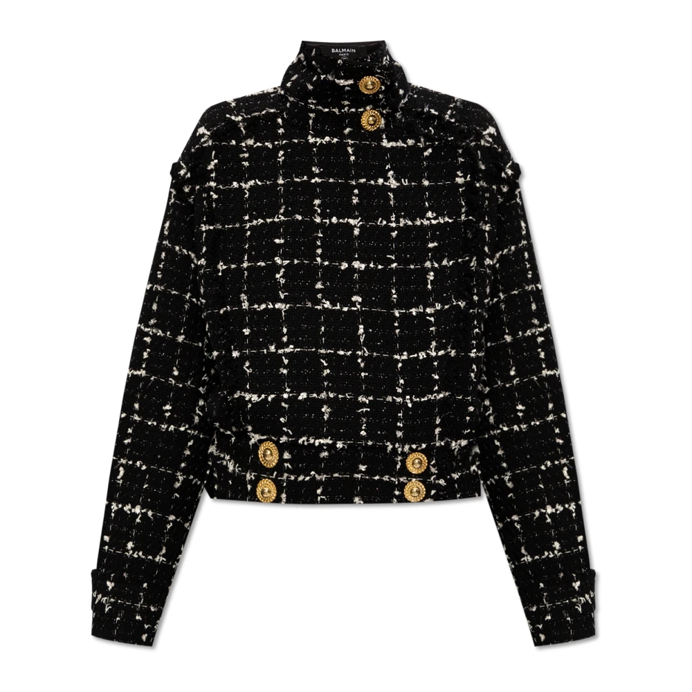 Balmain Tweed jas Black Dames