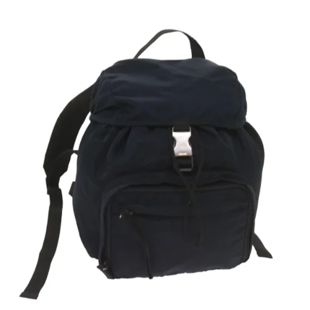 Prada Vintage Pre-owned Nylon backpacks Blue Dames