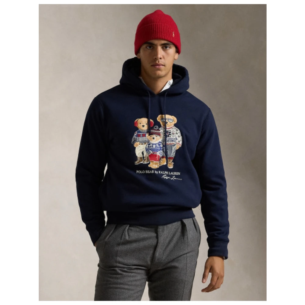 Polo Ralph Lauren Chic Winter Familie Hoodie Blue Heren