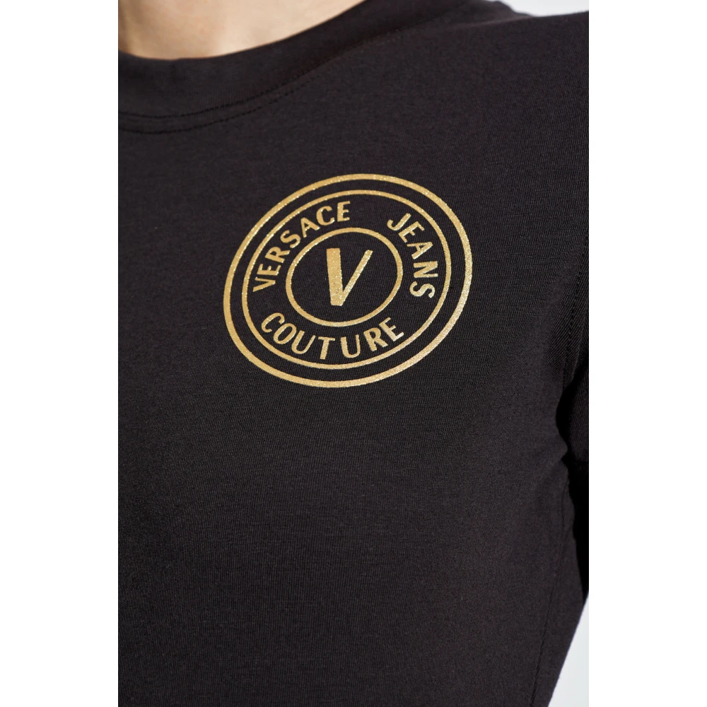 Versace Jeans Couture T-shirt met logo Black Dames