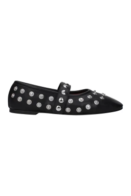 Studded Eco Leather Ballet Flats