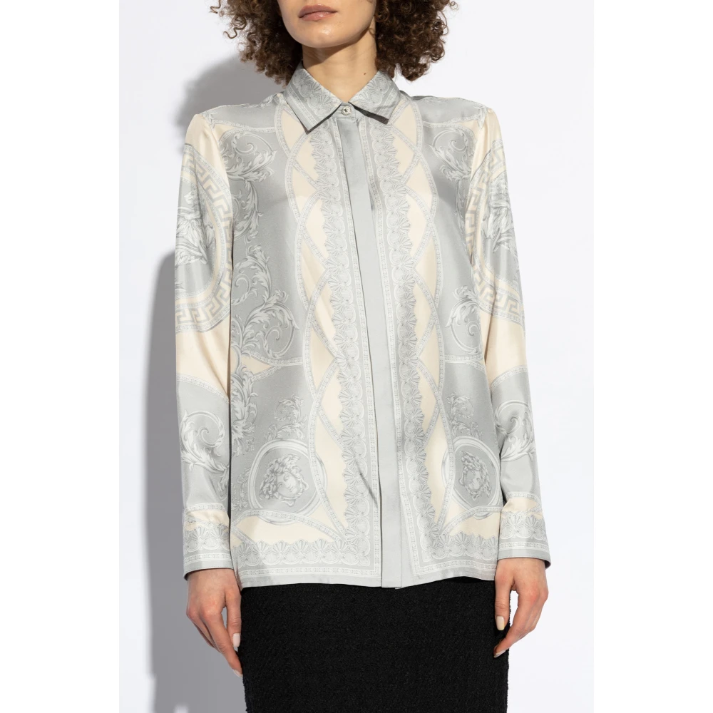 Versace Zijden overhemd Beige Dames