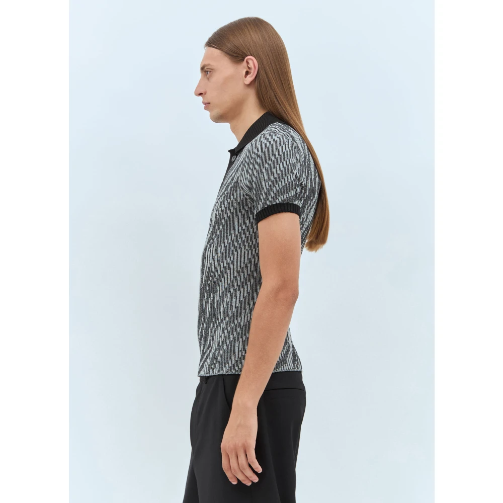 Jacquemus Zebra Gebreide Poloshirt Black Heren