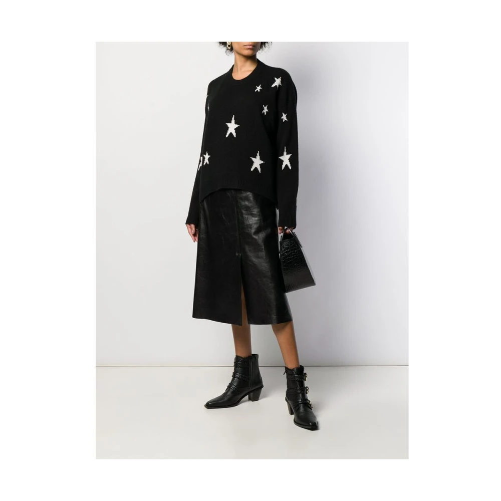 Zadig & Voltaire Zwarte Kasjmier Sterrenprint Sweater Black Dames