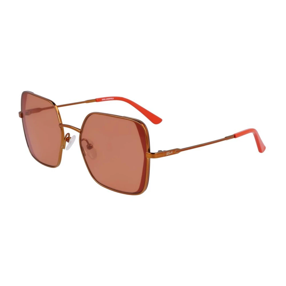 Karl Lagerfeld Women's Orange Metal Frame Sunglasses With Dial
