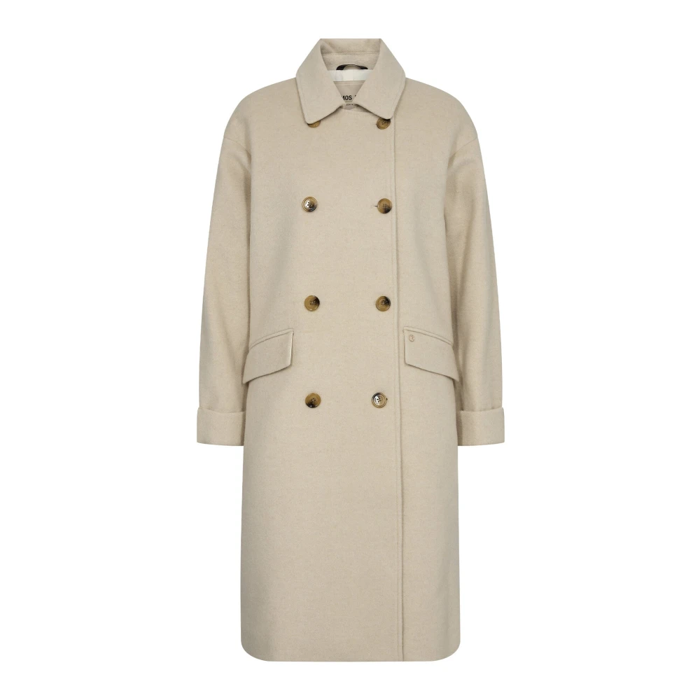 Mos Mosh Gray Mmvenice Wool Coat - Female - Double-Breasted Coats - Xl - Coats