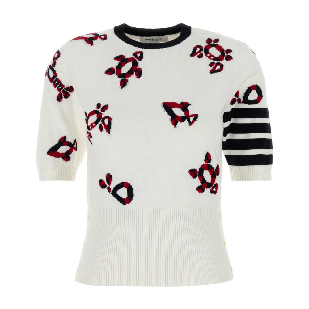 Thom Browne Witte Katoenmix Trui Multicolor Dames