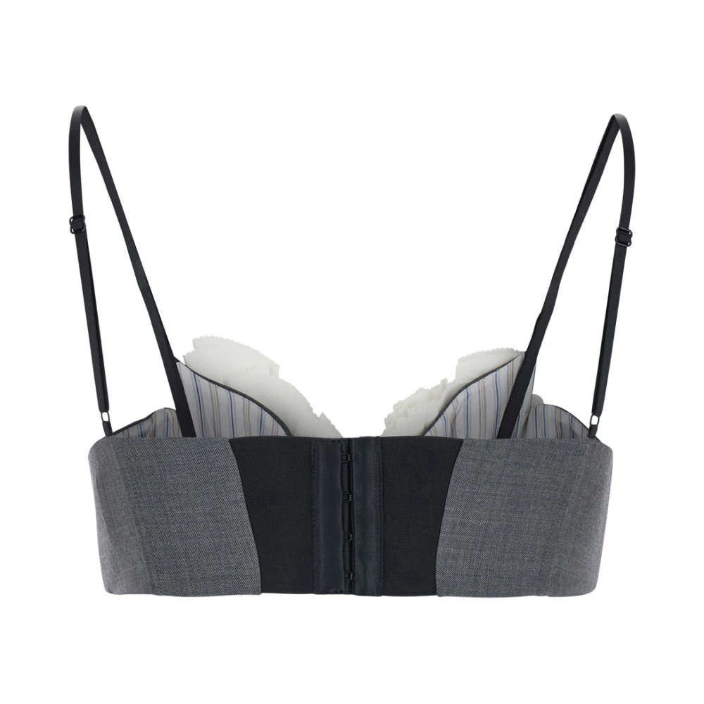 Shushu Tong Grijze Mouwloze Ruche Wol Zijde Top Gray Dames