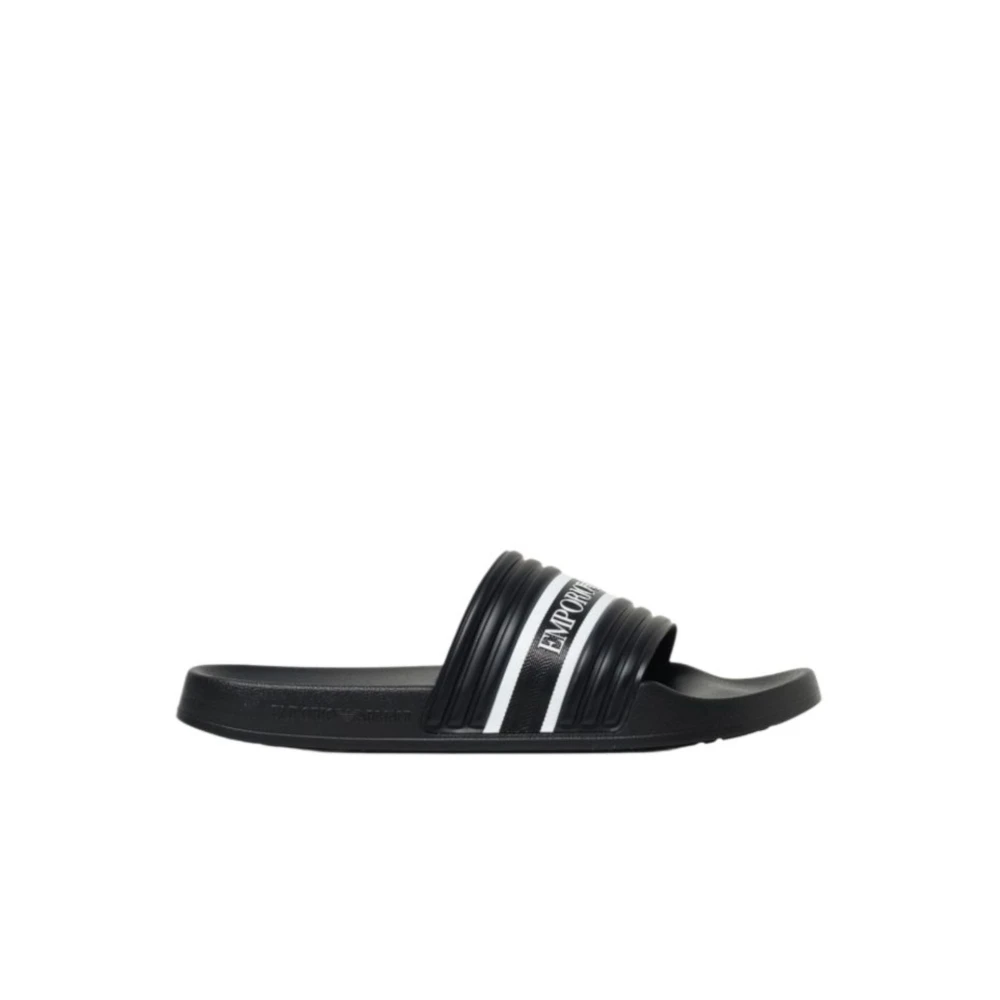 Emporio Armani Men's Black Sliders, 6 Uk, Flip Flops & Sliders Xvps14xr277u532