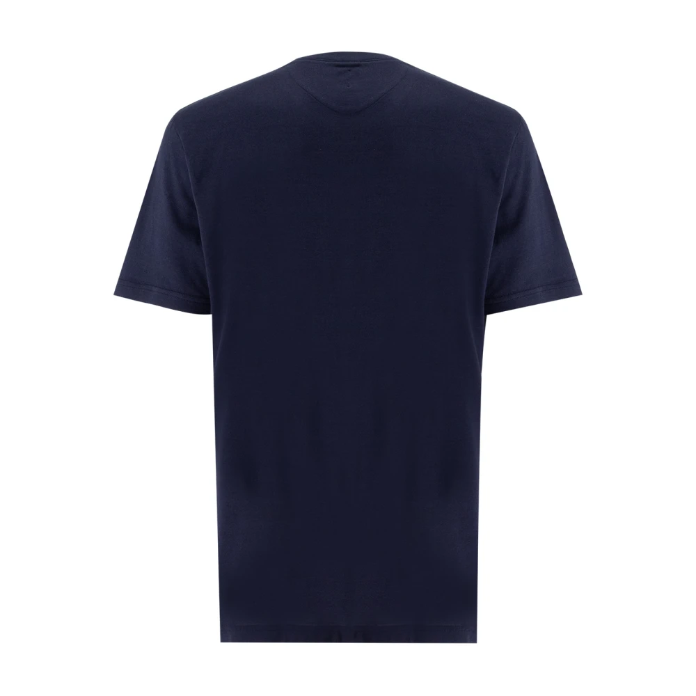 Eleventy Katoenen Crew-neck T-shirt met Contrastinzet Blue Heren