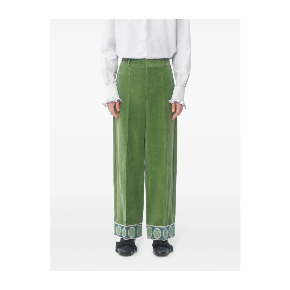 Valentino Garavani Elegante Broek Green Heren