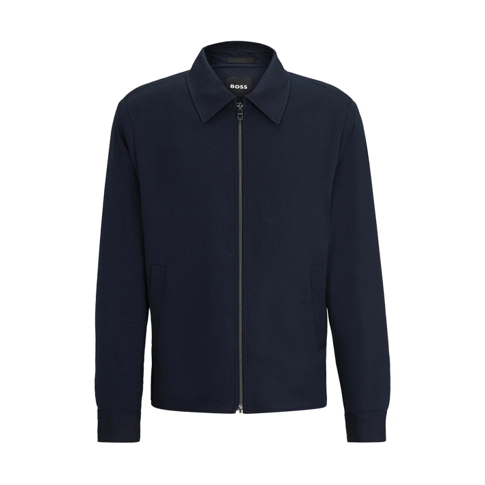 Hugo Boss Stijlvolle Herenoverhemdjasje Blue Heren