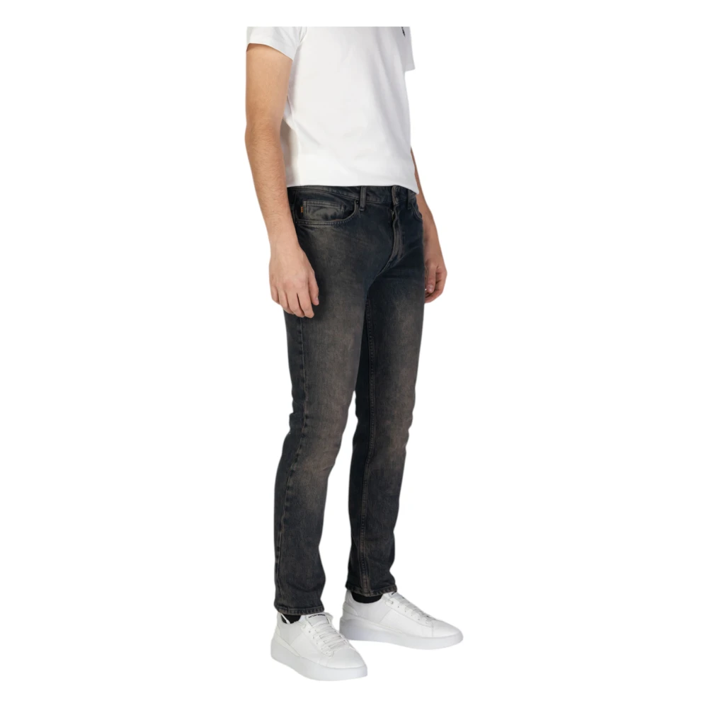 Hugo Boss Blauwe versleten effect gewone jeans Blue Heren