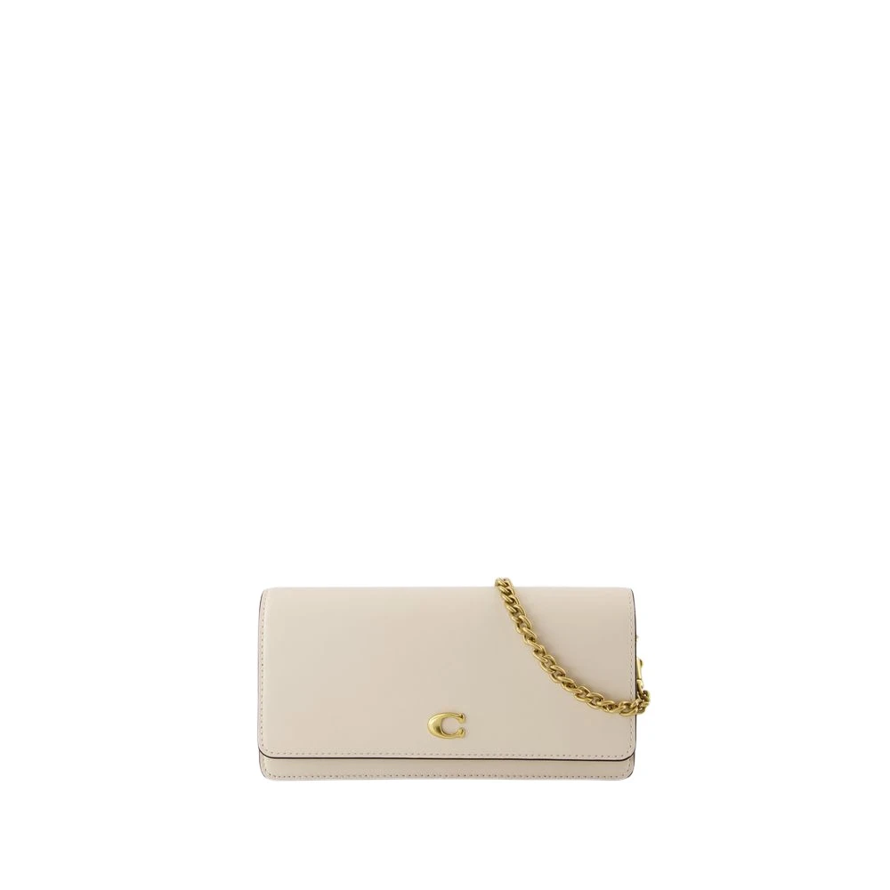 Coach Beige Leren Crossbody Tas Beige Dames
