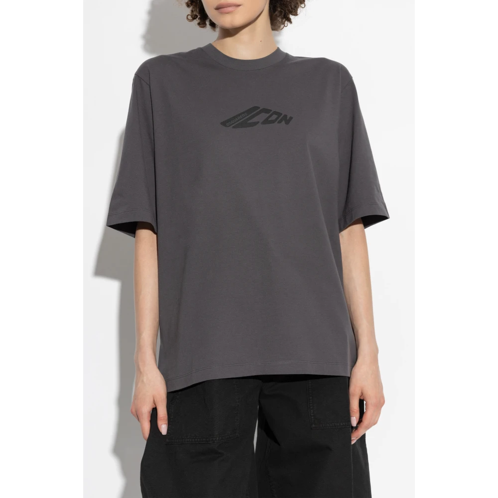 Dsquared2 Bedrukt T-shirt Gray Dames